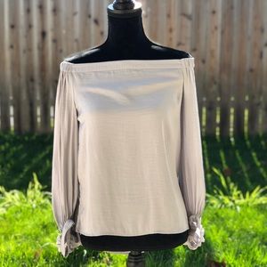Off the shoulder silver top